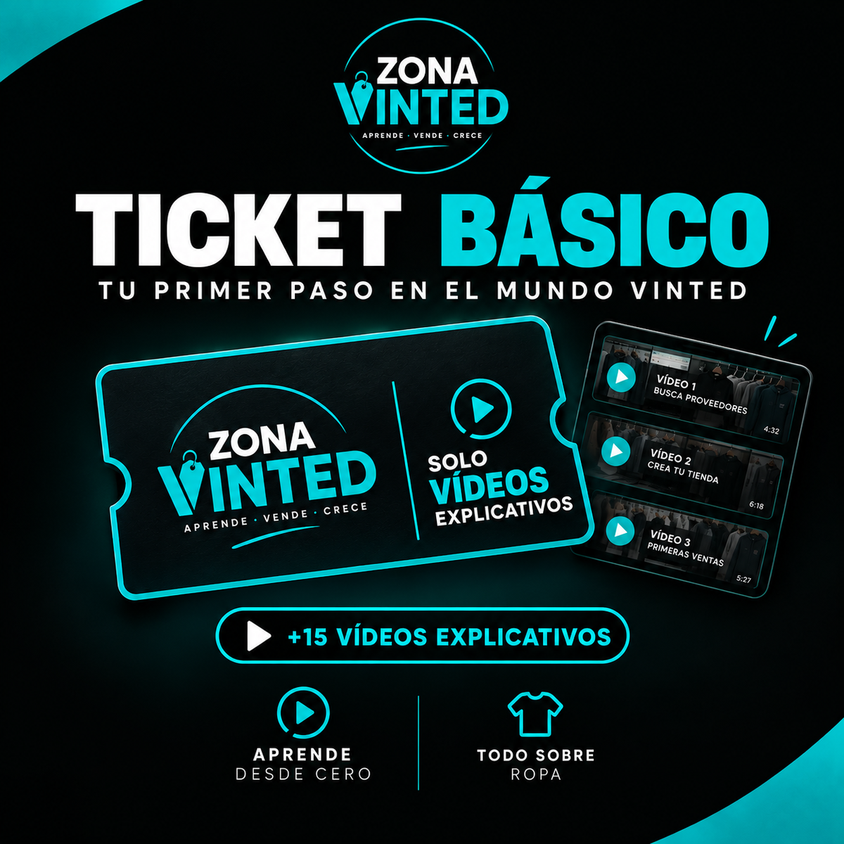 Ticket Básico: Curso para empezar a vender en Vinted